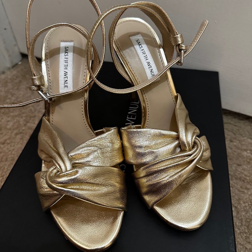 Gold evening heels